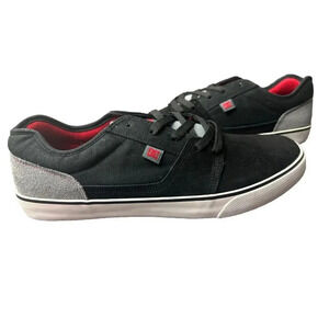 Mens Size 12 DC Tonik Black/Grey Red Leather & Cloth Top Skateboarding S…